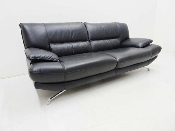 大塚家具ソファ3人掛け　本革　黒 高級】大塚家具購入 3人掛けソファ 本革 黒 参考売価約40万